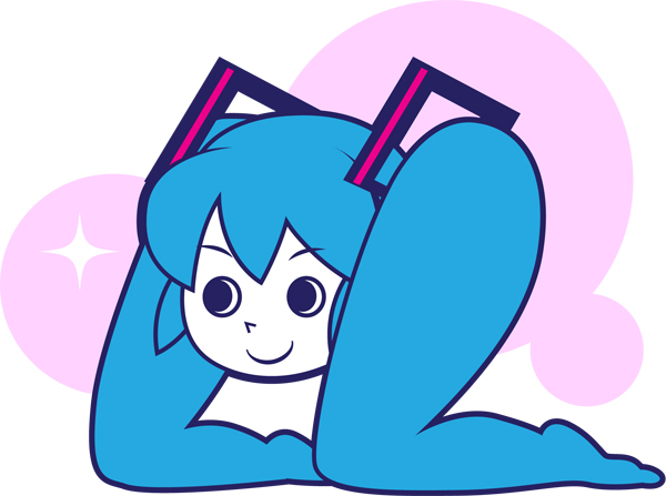 hatsune miku and shiteyan'yo (vocaloid and 2 more) drawn by shio_(orange_lounge)