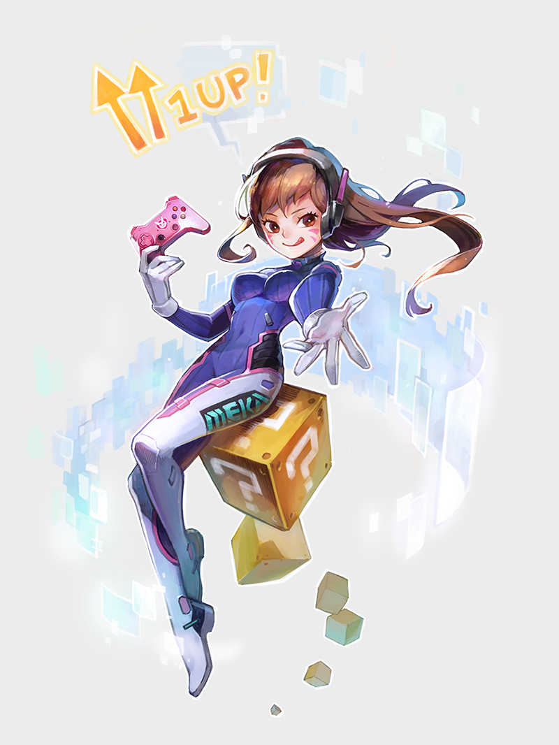 d.va (overwatch and 1 more) drawn by hetchi