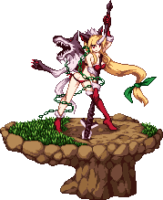 riesz and fenrir knight (seiken densetsu and 1 more) drawn by warabin_(suteki_denpun)