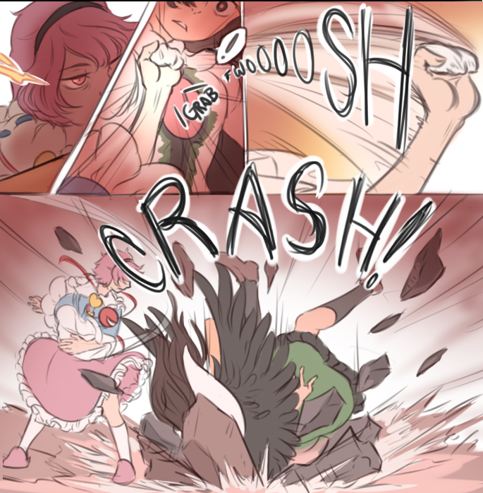 komeiji satori and reiuji utsuho (touhou) drawn by mefomefo