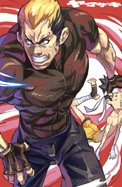 joe higashi and yamazaki ryuuji (the king of fighters and 2 more) drawn by hirowonori