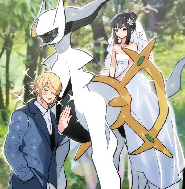 akari, volo, and arceus (pokemon and 1 more) drawn by zuizi