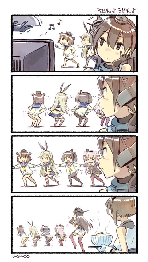 shimakaze, nagato, amatsukaze, yukikaze, mutsu, and 1 more (kantai collection) drawn by nonco