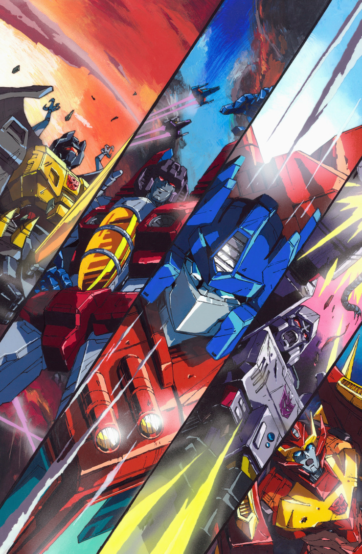 optimus prime, megatron, starscream, grimlock, thundercracker, and 2 more (transformers and 1 more) drawn by marble-v