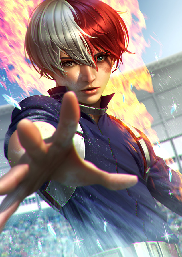todoroki shoto (boku no hero academia) drawn by rafael_de_guzman
