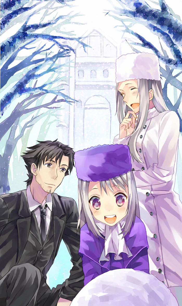 illyasviel von einzbern, emiya kiritsugu, and irisviel von einzbern (fate and 2 more) drawn by toro96popo