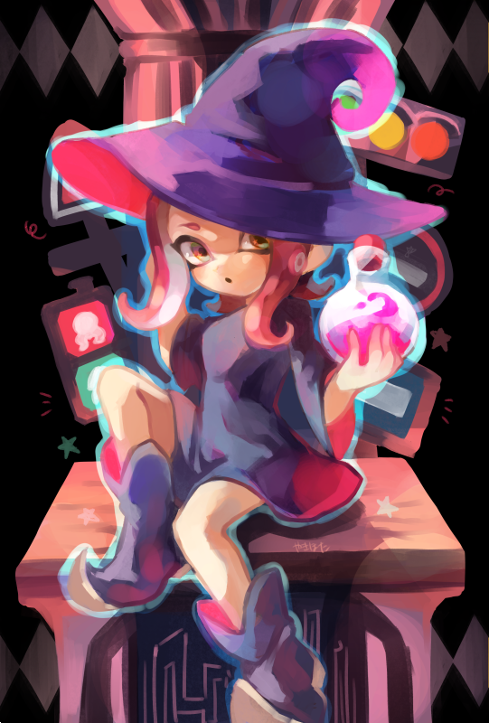 octoling player character and octoling girl (splatoon and 2 more) drawn by tawara8853