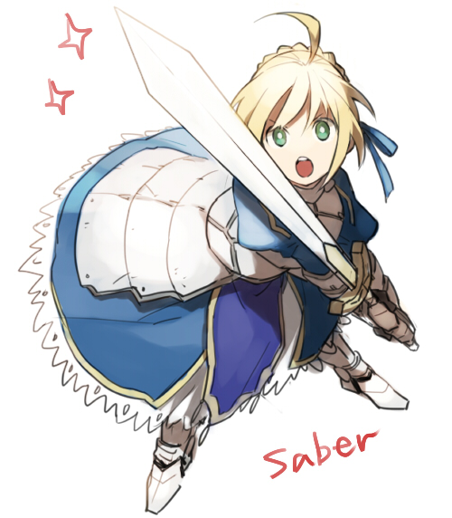 artoria pendragon and saber (fate and 1 more) drawn by nakahara_(mu_tation)