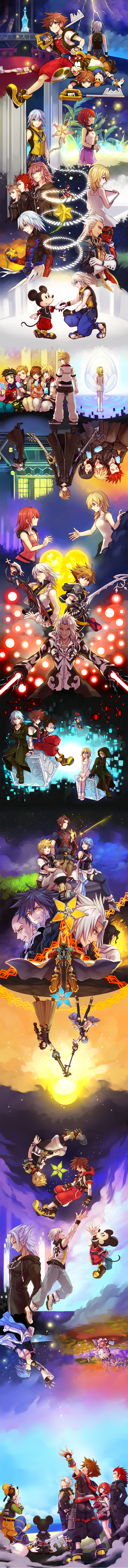 sora, roxas, kairi, riku, mickey mouse, and 24 more (kingdom hearts and 11 more) drawn by nana_(nanalog76)