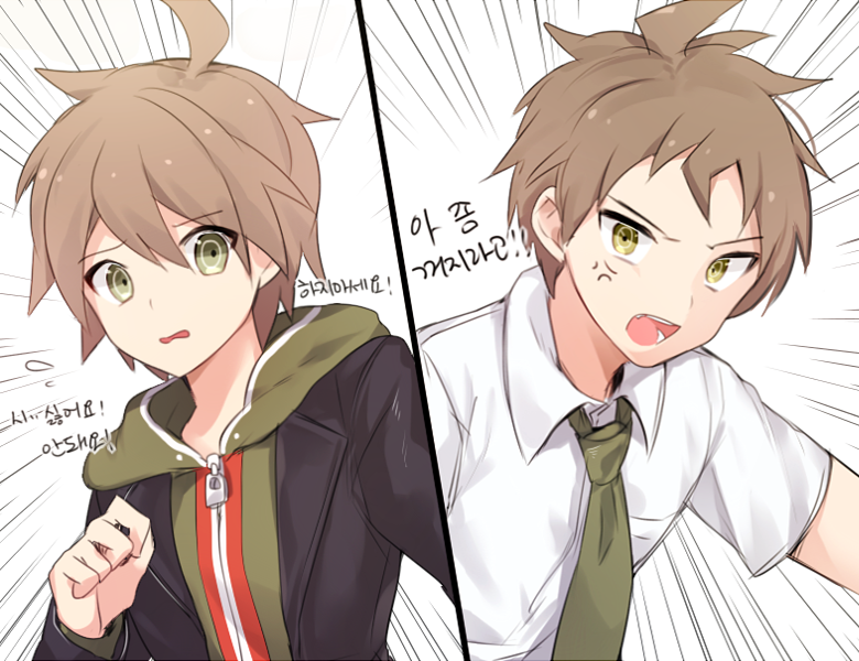 hinata hajime and naegi makoto (danganronpa and 2 more) drawn by yuhi_(hssh_6)