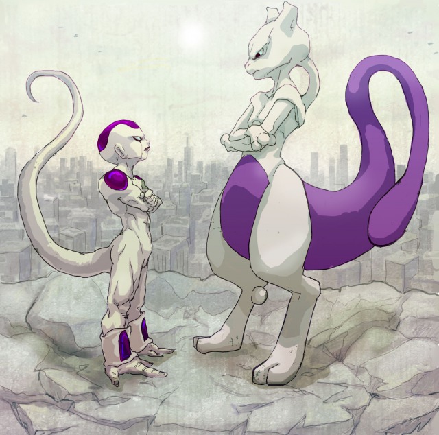 mewtwo, frieza, and final form frieza (pokemon and 2 more) drawn by hinokore