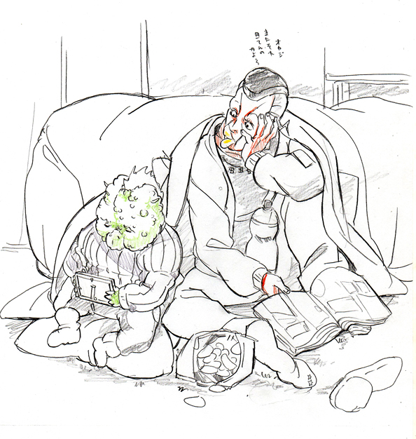 nijimura okuyasu and nijimura's father (jojo no kimyou na bouken and 1 more) drawn by ichihara2929