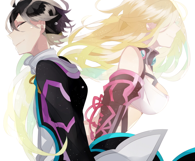 milla maxwell and jude mathis (tales of and 1 more) drawn by chidori_(@rom)