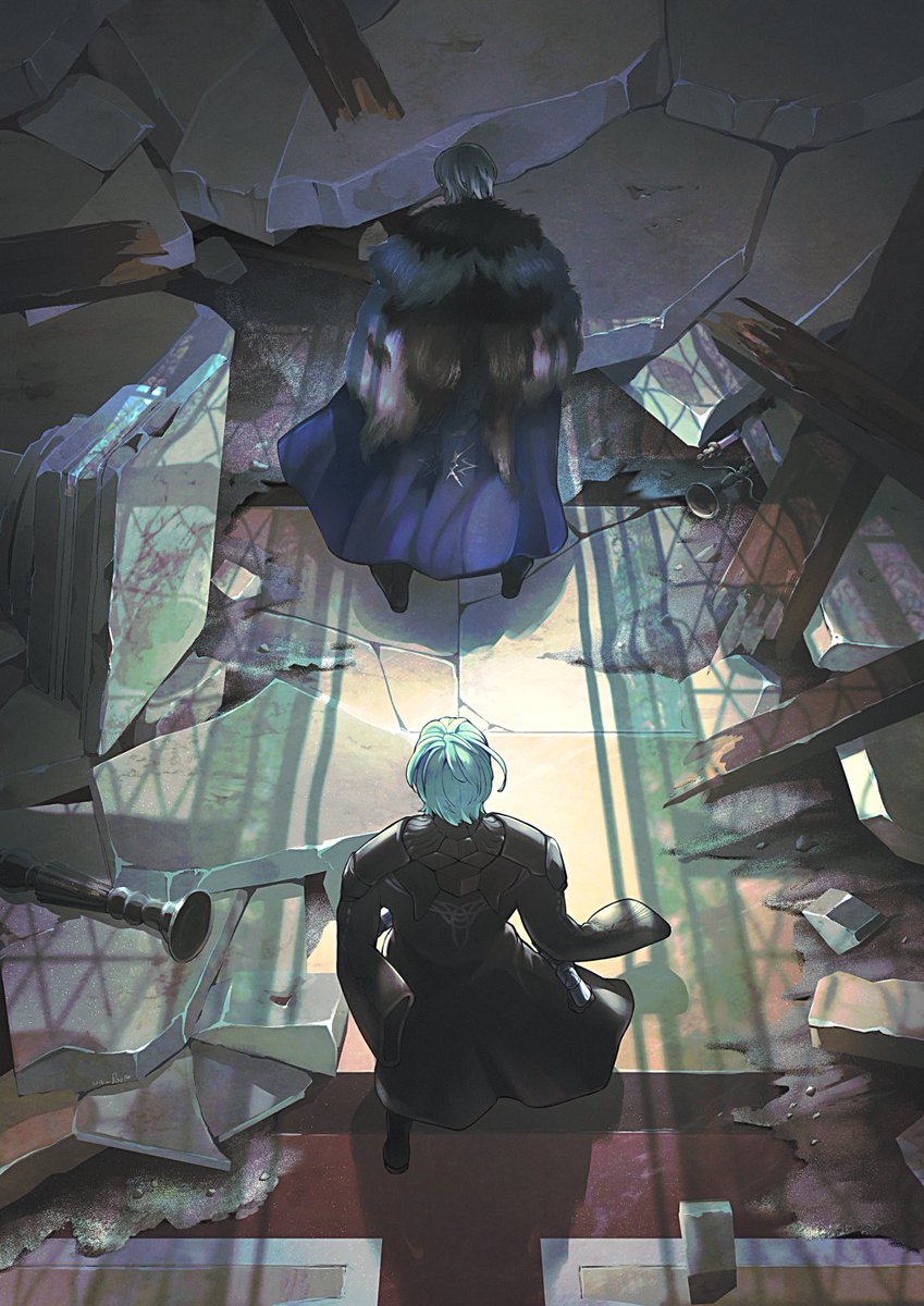 dimitri alexandre blaiddyd and male byleth (fire emblem and 1 more) drawn by un_faro