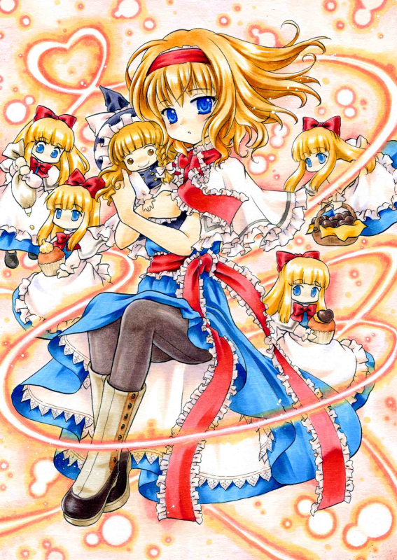 kirisame marisa, alice margatroid, and shanghai doll (touhou) drawn by funnyfunny