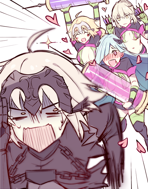artoria pendragon, jeanne d'arc, saber alter, florence nightingale, jeanne d'arc alter, and 1 more (fate and 2 more) drawn by kvlen