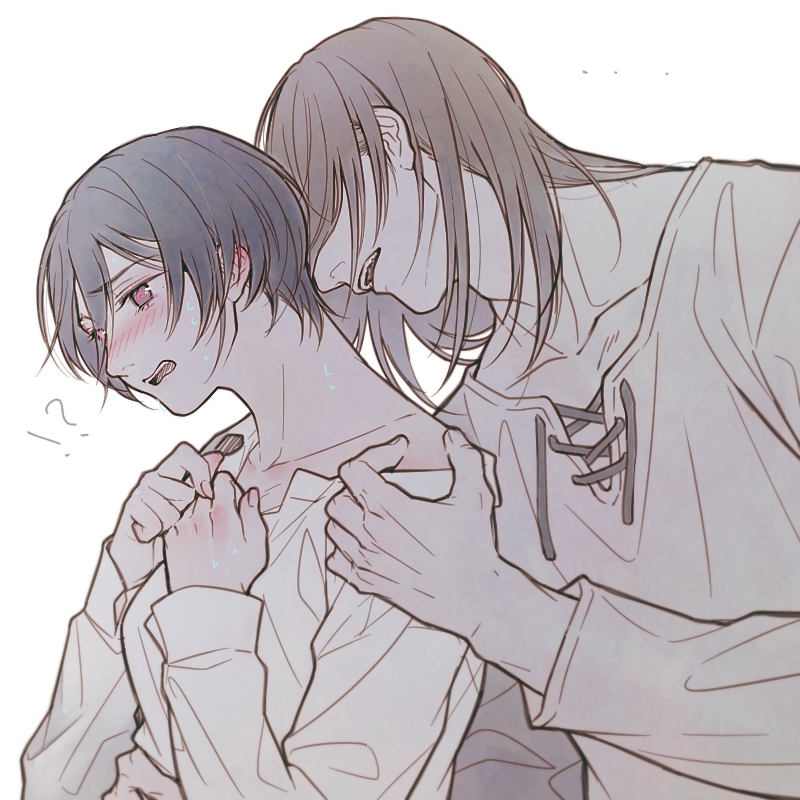 mikasa ackerman and eren yeager (shingeki no kyojin) drawn by g321377377
