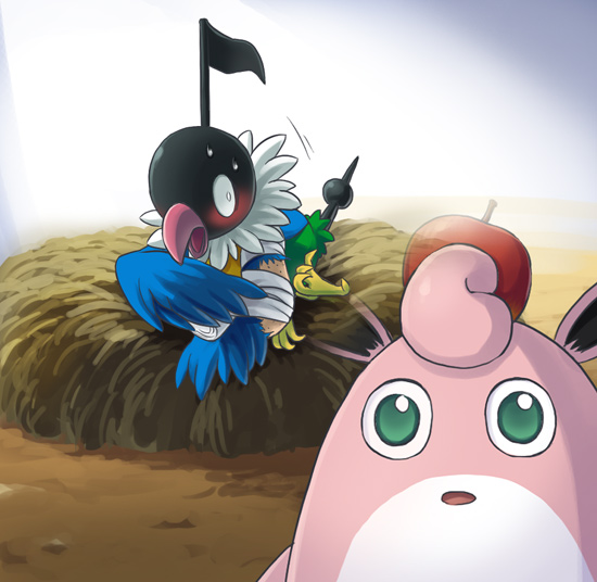 wigglytuff and chatot (pokemon and 2 more) drawn by shiwashiwa_no_kinchakubukuru