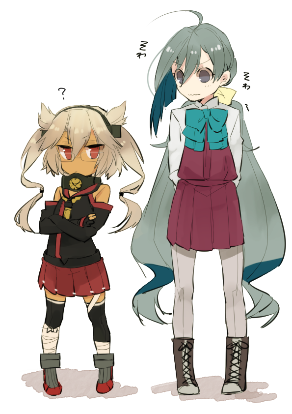 musashi and kiyoshimo (kantai collection) drawn by hita_(hitapita)