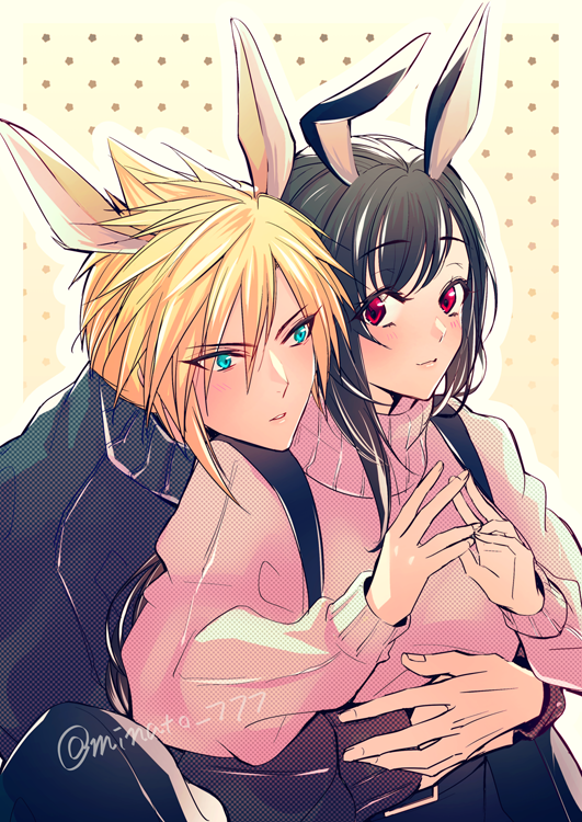 tifa lockhart and cloud strife (final fantasy and 2 more) drawn by minato_(ct_777)
