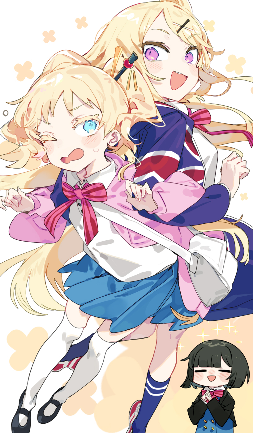 kujou karen, alice cartelet, and oomiya shinobu (kin-iro mosaic) drawn by karei
