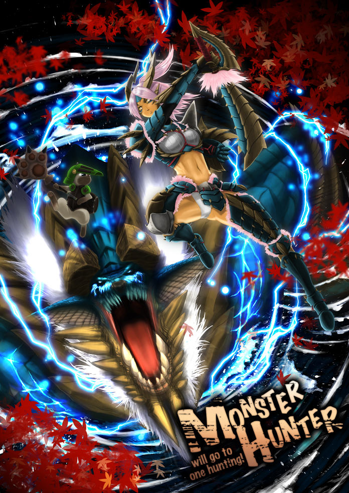 monster hunter and zinogre (monster hunter and 1 more) drawn by d360