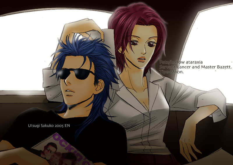 cu chulainn and bazett fraga mcremitz (fate and 2 more) drawn by utsugi_sakuko
