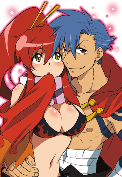 yoko littner and kamina (tengen toppa gurren lagann) drawn by suika_soda