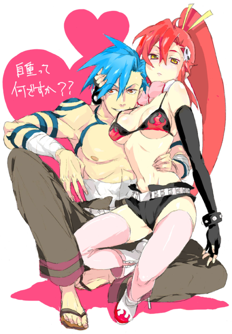 yoko littner and kamina (tengen toppa gurren lagann) drawn by kazuko_(chisuwa)