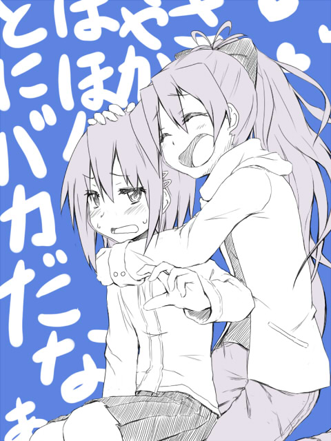 miki sayaka and sakura kyoko (mahou shoujo madoka magica) drawn by kagiana
