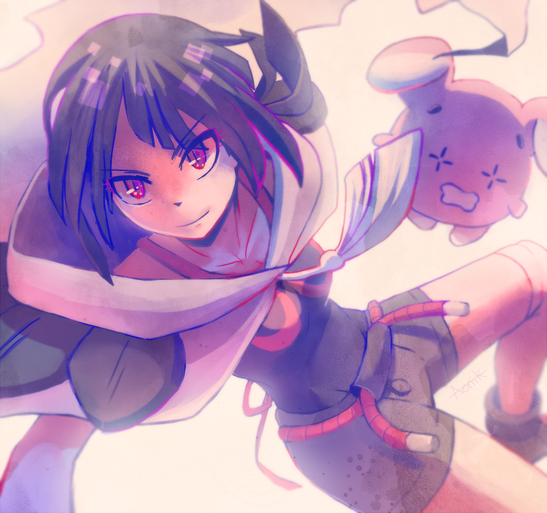 zinnia and whismur (pokemon and 1 more) drawn by aonik