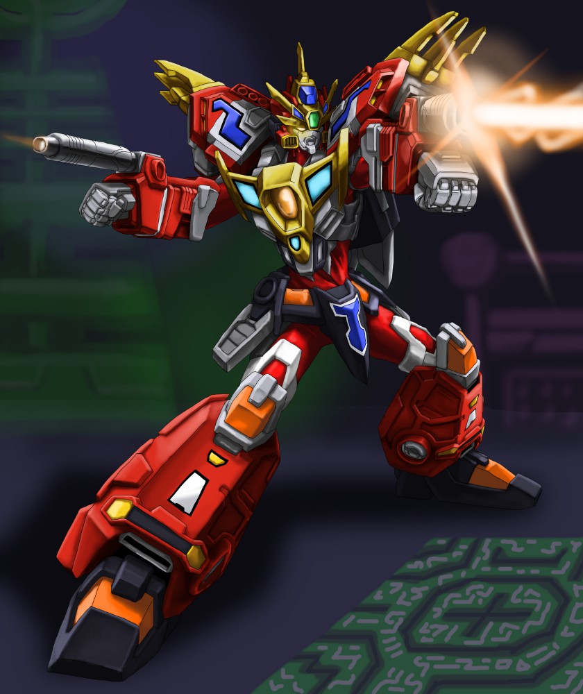gridman and king gridman (denkou choujin gridman) drawn by .hum