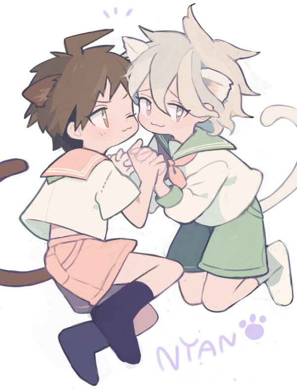 komaeda nagito and hinata hajime (danganronpa and 1 more) drawn by pikaro