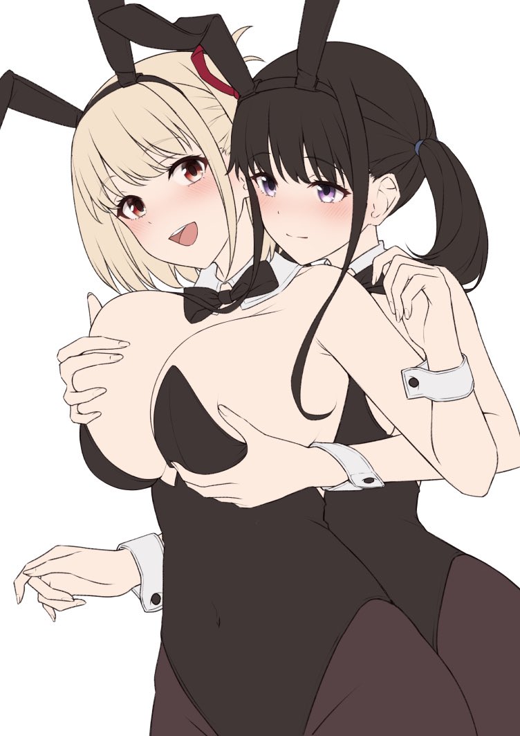 nishikigi chisato and inoue takina (lycoris recoil) drawn by kannko_bokujou