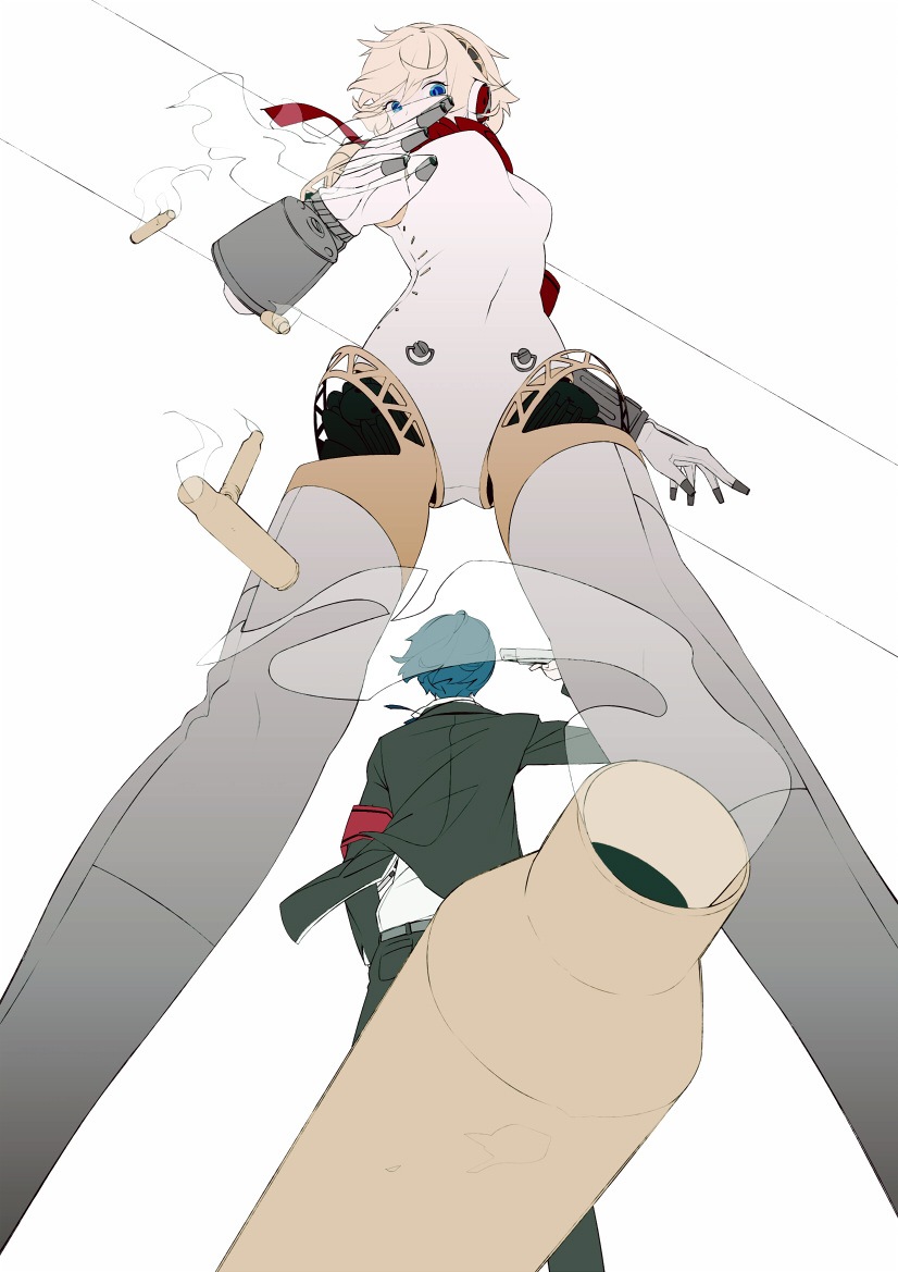 yuuki makoto and aigis (persona and 1 more) drawn by bthx