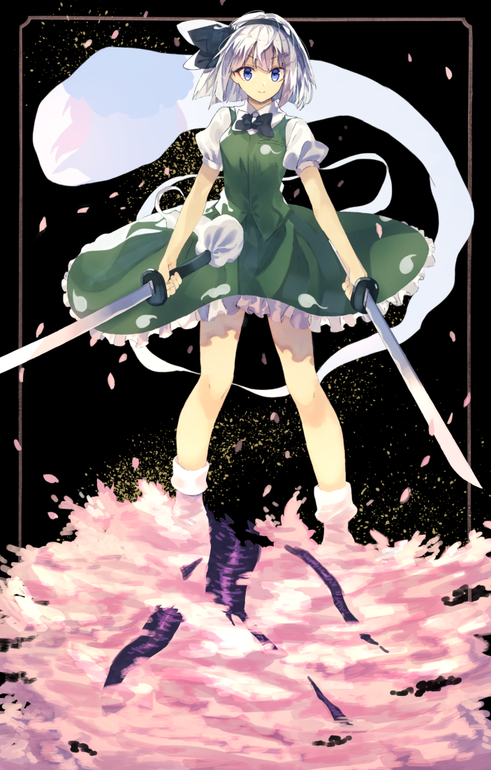 konpaku youmu and saigyou ayakashi (touhou) drawn by suminagashi