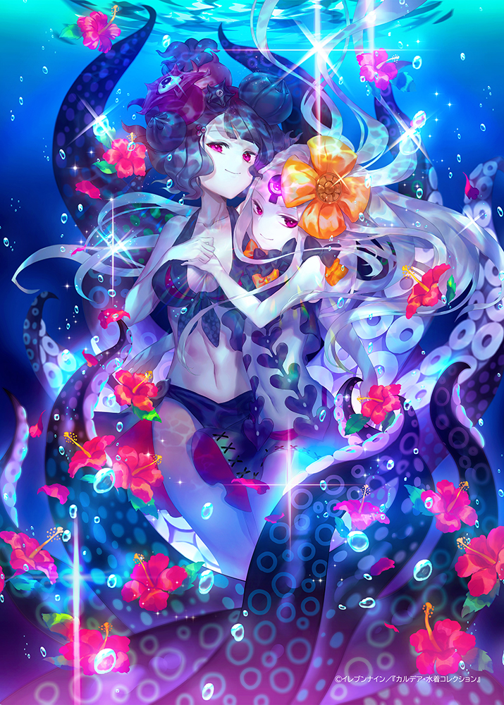 abigail williams, katsushika hokusai, and yog-sothoth (fate and 1 more) drawn by emoillu
