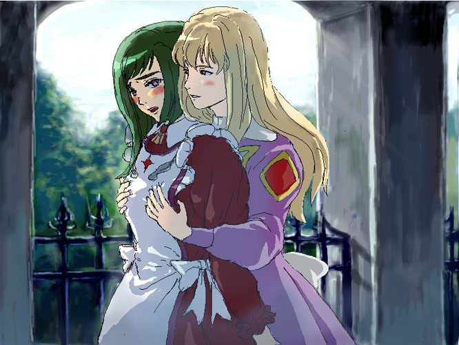 shizuru viola and tomoe marguerite (my-otome) drawn by ikeda_(cpt) and maya_sawamura_anderson
