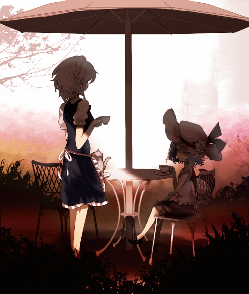 remilia scarlet and izayoi sakuya (touhou) drawn by yoshioka_yoshiko