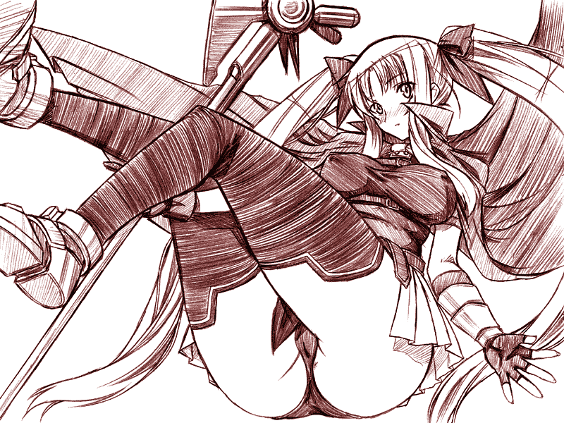 fate testarossa and bardiche (lyrical nanoha and 3 more) drawn by chikuwa_(tikuwa)
