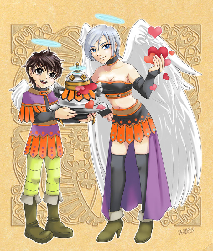 hero and raviel (dragon quest and 1 more) drawn by 2co