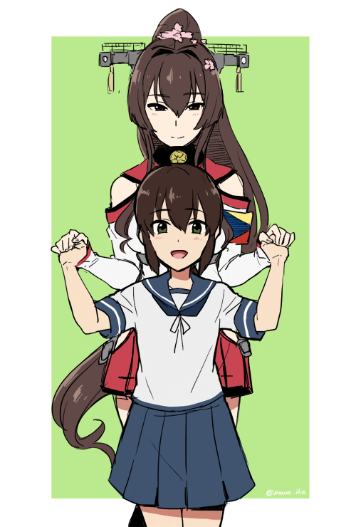 fubuki and yamato (kantai collection) drawn by ikeshita_moyuko