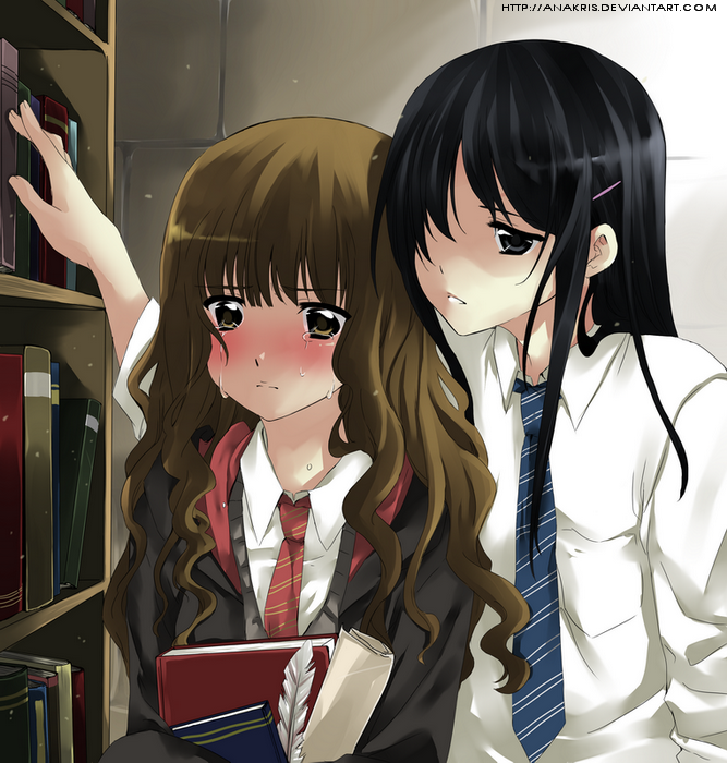 hermione granger and cho chang (wizarding world and 1 more) drawn by ana_c._sanchez