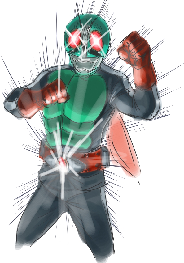 kamen rider 2 (kamen rider) drawn by kuppipi_ramutarou