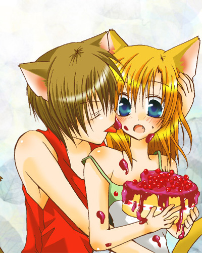 ryuuguu rena and maebara keiichi (higurashi no naku koro ni) drawn by hibiki_mio