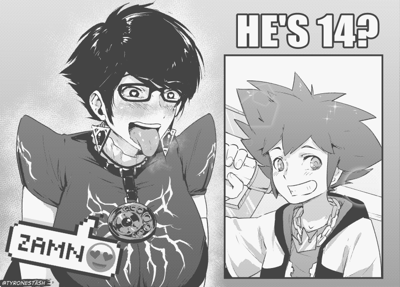 sora and bayonetta (super smash bros. and 3 more) drawn by tyrone