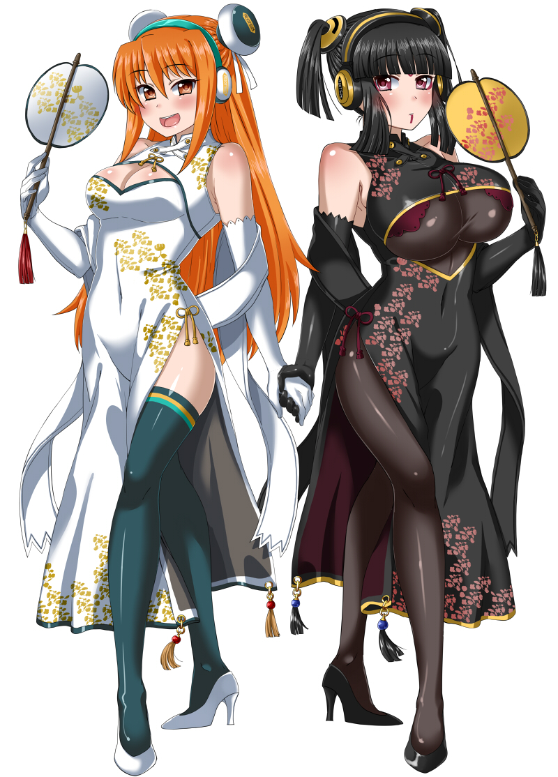 hinazuki ririna and umegiri iroha (bemani and 1 more) drawn by komusou_(jinrikisha)