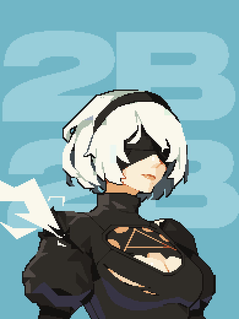 2b (nier and 1 more) drawn by wibu_ka