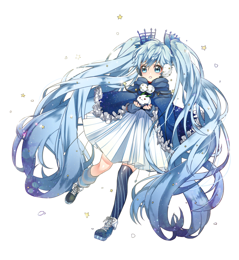 hatsune miku and fuyu no yoru miku (vocaloid) drawn by sinryu