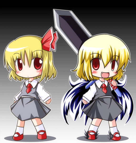 rumia and ex-rumia (touhou) drawn by r_pascal